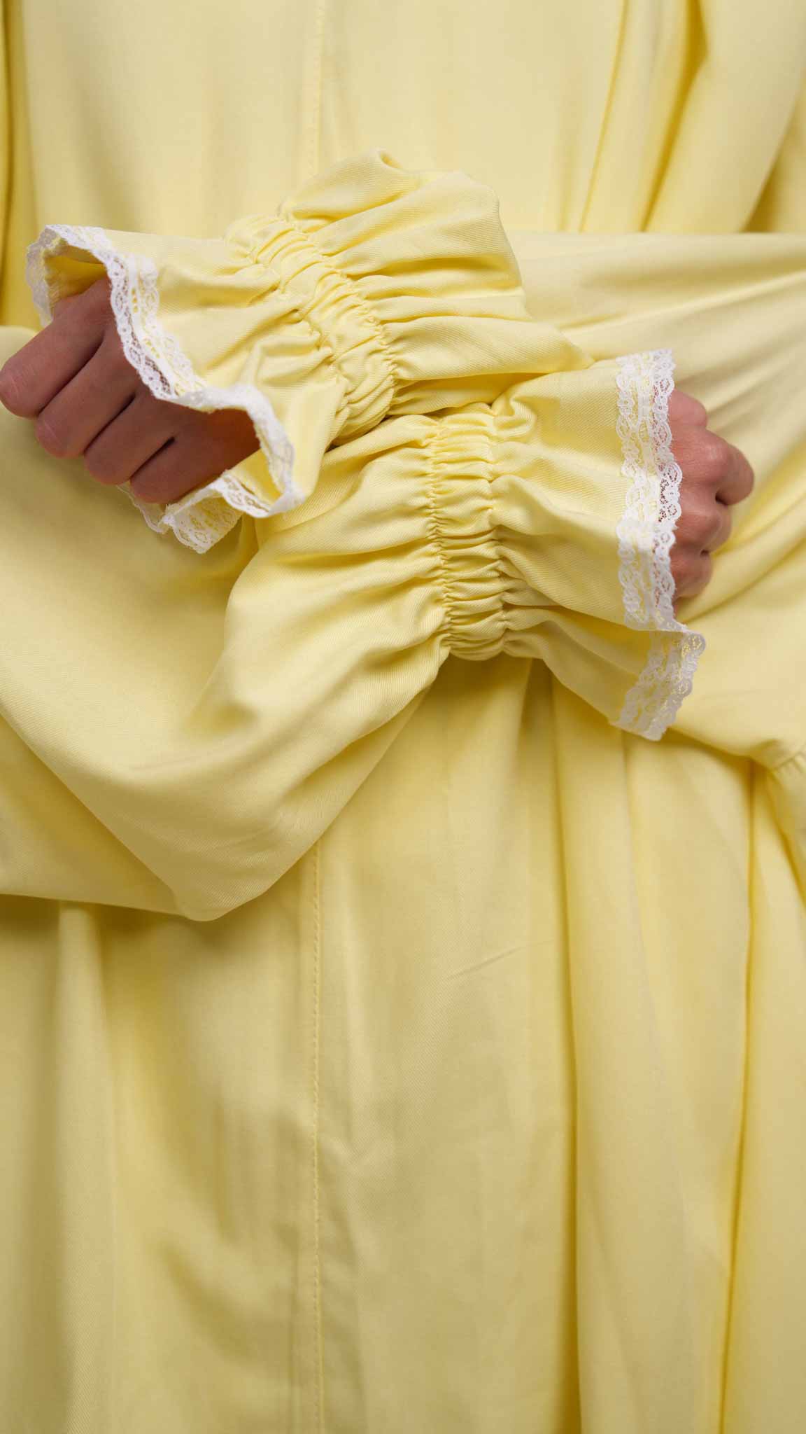 Pastel Yellow Two Piece Prayer Gown