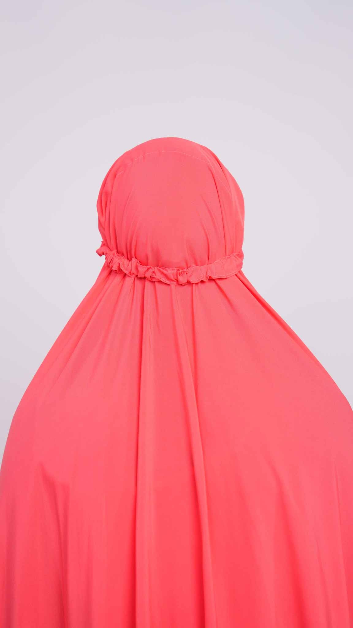 Bright Coral Two Piece Prayer Gown