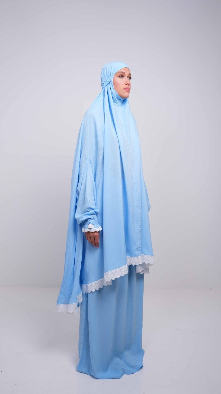 Baby Blue Two Piece Prayer Gown