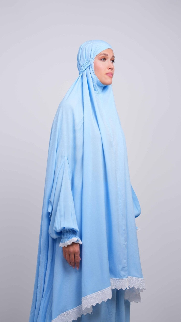 Baby Blue Two Piece Prayer Gown