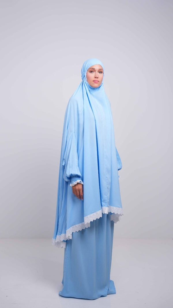Baby Blue Two Piece Prayer Gown