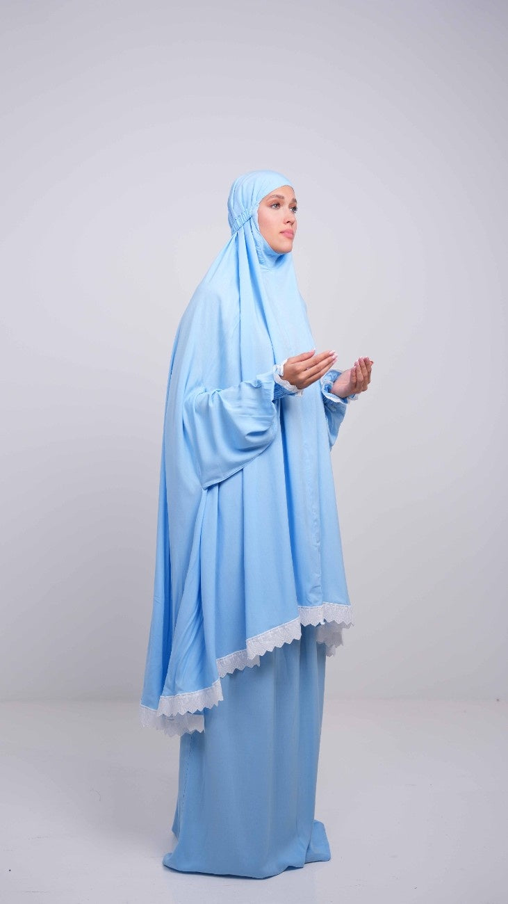 Baby Blue Two Piece Prayer Gown