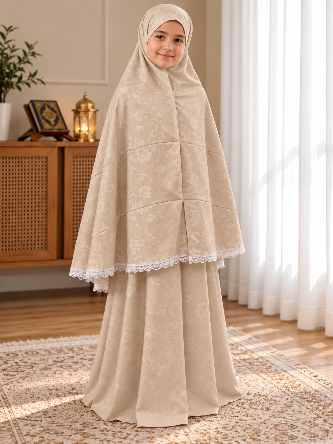 Jacquard Kids Prayer Gown – 2 Pieces (9 Years)