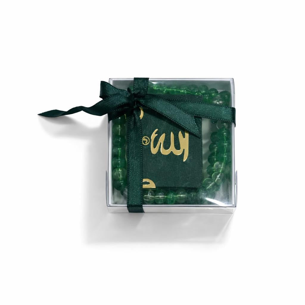 طقم مصحف ومسبحة أخضر