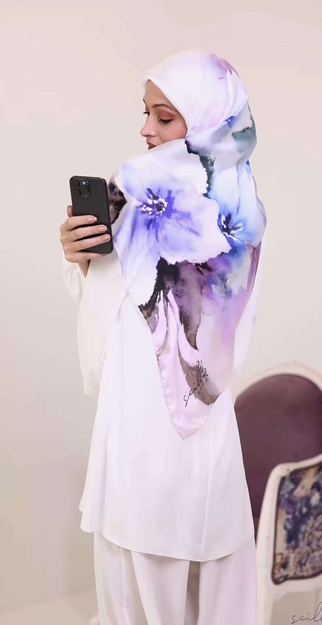 Scilla italy silk scarf ni2